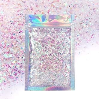 Iridescent Face & Body Glitter - Chunky Glitter - Uses Include: Holidays, Cheerleading, Festival, Rave, Hair, Makeup, Face, Body, Nails, Resin, Arts & Crafts, Resin, Tumblers, Bath Bombs