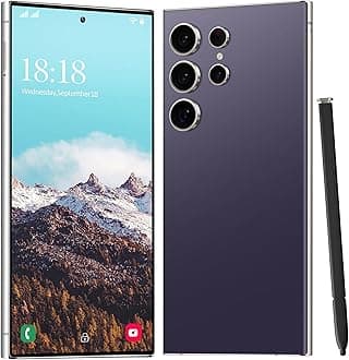I24 Ultra 5G Unlocked Smartphone,Android 13.0 6GB+256GB Fully Unlocked Cell Phone Built in Pen The Phone,Battery 6800mAh 6.8" HD Screen,48MP+108MP Camera/Dual SIM/Fingerprint Lock/Face (Purple)