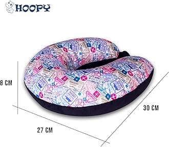 Travel Neck Pillow in Soft Fabric for Head, Neck, Shoulder Support Filled with High Density Microbeans Filling | Multi Purpose Neck Pillow| Neck Rest | Neck Pain | Travel Print