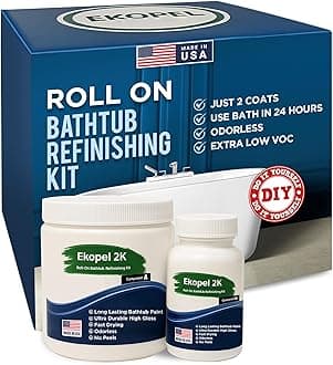 Refinished Bath SolutionsEkopel Bathtub Touch Up Kit - Odorless Ultra Durable Bright White Gloss - Enough For Up To 2 Coats On A Bathtub - Made in The USA - White