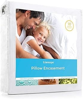 Waterproof Pillow Encasement-Blocks Out Liquid, Queen Pillow Protector, White