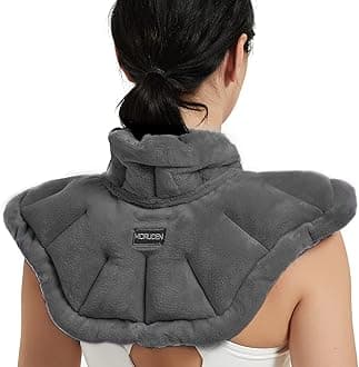 - Neck Heating Pad Microwavable for Shoulders, Warmer Wrap Microwave Heating Pad for Neck and Shoulders for Pain Relief - Gray