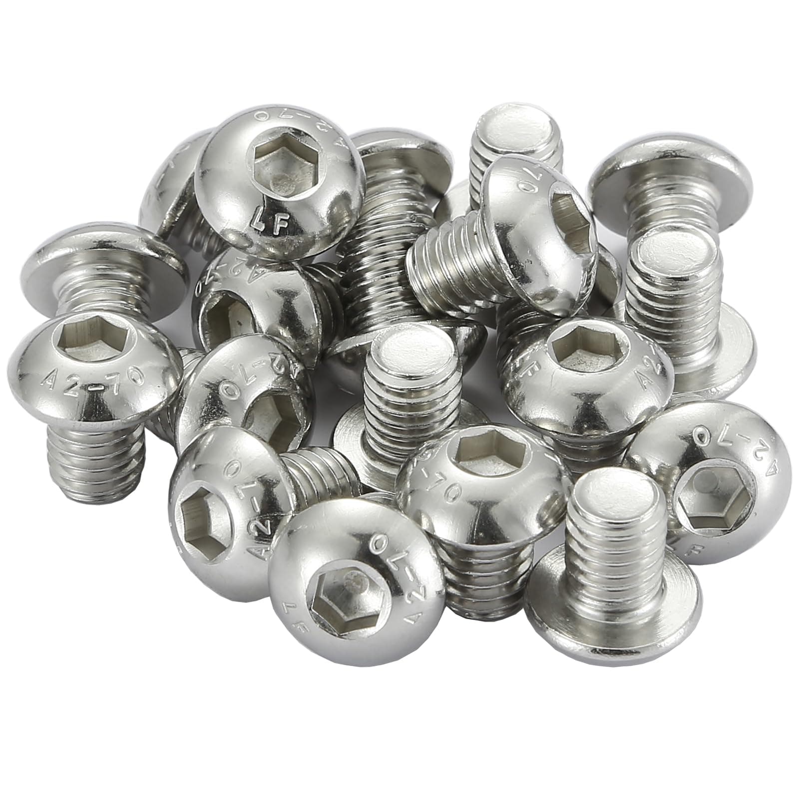 M3 Bolts, M3 x 8mm Hex Socket Button Head Machine Bolts/Screws - 3mm Fully Threaded A2 304 Stainless Steel Hex Socket Screws (Pack Of 20)