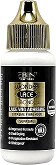 EBIN NEW YORK Wonder Lace Bond Supreme Hold Lace Wig Glue 34 ml Supreme, Maximum Strength, Waterproof, Quick Drying, Latex Free, Long-Lasting Invisible Wig Adhesive for Professional Use