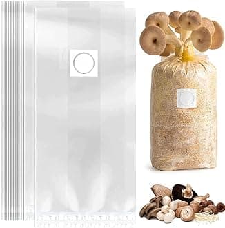 15-Pack Mushroom Grow Bags, Heavy Duty 6 Mil Polypropylene Mushroom Substrate Bags, Large Size 8" X 5" X 20" for Mushroom Cultivation, Spawn Bags, and Sawdust Fruiting Blocks