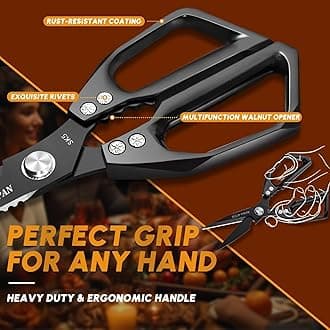 Huusk Kitchen Shears Set, Heavy Duty Poultry Shears, Japanese Kitchen Scissors for Meat, Chicken Bones, and Turkey