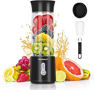Portable Blender for Shakes and Smoothies,500ml Electric Juicer, 4000mAh Smoothie Blender with BPA-Free Material, USB Rechargeable Fresh Juice Blender for Travel, Gym, Outdoors, and Home, Black