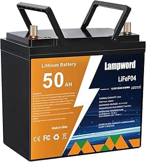 Lithium Battery 12V 50Ah LiFePO4 Battery 4000+ Deep Cycle Rechargeable Batteries for Trolling Motor/Golf Cart/Solar and Wind Power,Lighting,Fish Finder