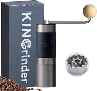【Iron Gray】KINGrinder K2 Manual Hand Coffee Grinder with Straight Handle for French Press, Drip, Espresso with Assembly Consistency Stainless Steel Conical Burr Mill, 20-25g Capacity
