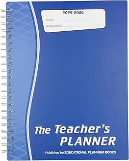 Educational Planning Books - The Teachers Planner Wirobound 2025-26 | A5 Teacher Planner & Academic Diary, Page-a-Day Teacher Notebook in 10 Periods per Day - Blue (TP11-B)