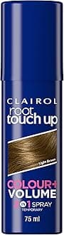 Root Touch Up Spray, Temporary Grey Coverage & Volume 2-in-1 Spray, Light Brown, 75ML