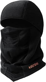 AstroAI Winter Balaclava Ski Mask Windproof Warm Face Mask - Thermal Fleece Breathable, Cold Protection, Insulated Full Face Cover for Men Women Motorcycle, Snowboarding Black