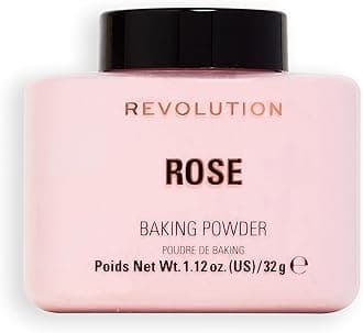 Revolution Beauty London, Loose Baking Powder, Prolongs Makeup Wear, Brightening Setting Powder, For All Skin Tones, Rose, 32g