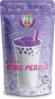 Premium TARO Boba Tea Real Tapioca Pearls Ready in 3 Minutes by Buddha Bubbles Boba (Taro)