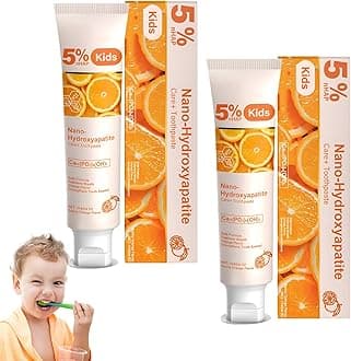 Pack of 2 Hydroxylapatite Toothpaste for Kids Toothpaste Without Fluoride Children Hydroxyapatite Toothpaste for Children Toothpaste Hydroxyapatite Without Fluoride 114 g, Sweet Orange Flavour