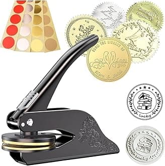 LZXSXZ Custom Embossing Stamp - Book Embossing Clip for Paper for Bookcase, Book, Seal, Text - Your Own Text or Logo Design for Book Business Cards