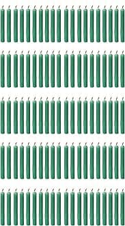 PROSPERRO LUMO Wax By Parkash Chime Candles/Stick Candle Set of 100 | Ritual Spell Unscented (Green)