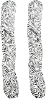 Embroiderymaterial Zari Thread Dori for Embroidery, Craft and Jewelry Making (Silver Colour, 2 Skeins)