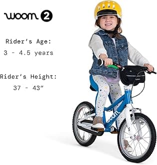 woom 2 Children’s Bicycle for Kids 3-4.5 Years Old, 14-Inch Wheels, Lightweight Bike with Handbrake & Chain Guard, Boys & Girls - Red