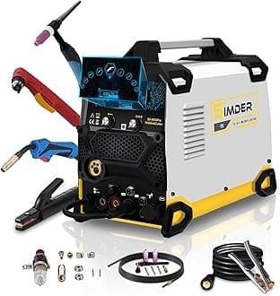 S SIMDER Aluminum MIG Welder Pulse MIG/MAG/HF TIG/Stick/Pilot ARC Plasma Cutter 200A Welding Machine SD4050Pro 10 in 1 Welder Cutter Combo