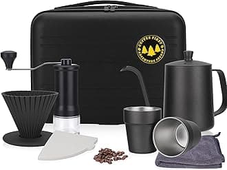 Travel Pour Over Cofiee Kit, Hand Drip Coffee Maker Set, All in One Camping Coffee Maker Kit, Pour Over Coffee Set, Ideal for Anniversary Birthday Gift