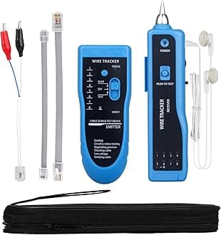Cable Tracer Ethernet Network Cable Tester RJ45 RJ11 - Wire Toner Tracker CAT5 CAT6 Continuity Tester - Tone Generator and Probe Kit Telephone Line Finder Locator Detector Tool - Blue