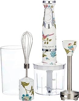 Laura Ashley 150W Immersion Blender Handheld - 4 in 1 Electric Hand Blender for Kitchen with Durable Stainless Steel Blades, Whisk & 300ml Mixing, Pouring Cup - 2 Speed Modes Hand Held Stick Blender