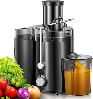 Juicer Machine, 800W Centrifugal Juicer Extractor with Wide Mouth 3” Feed Chute for Fruit Vegetable, Easy to Clean, Stainless Steel, BPA-free (Metallic Black)