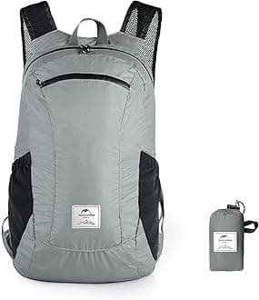 18L Waterproof Hiking Daypack, Lightweight Packable Backpack for Travel, Airplane Travel Small Backpack for Adults (Grey)