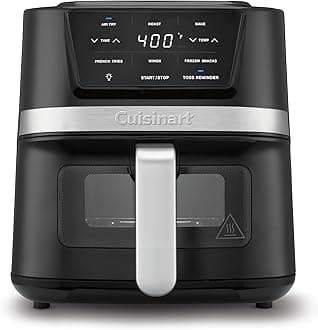 Cuisinart Air Fryer, 2.6-Quart Compact Basket Fryer with 3 Cooking Functions to Air Fry, Roast, and Bake, 3 Airfryer Presets, Dishwasher-Safe Parts, AIR-80, Stainless Steel & Black