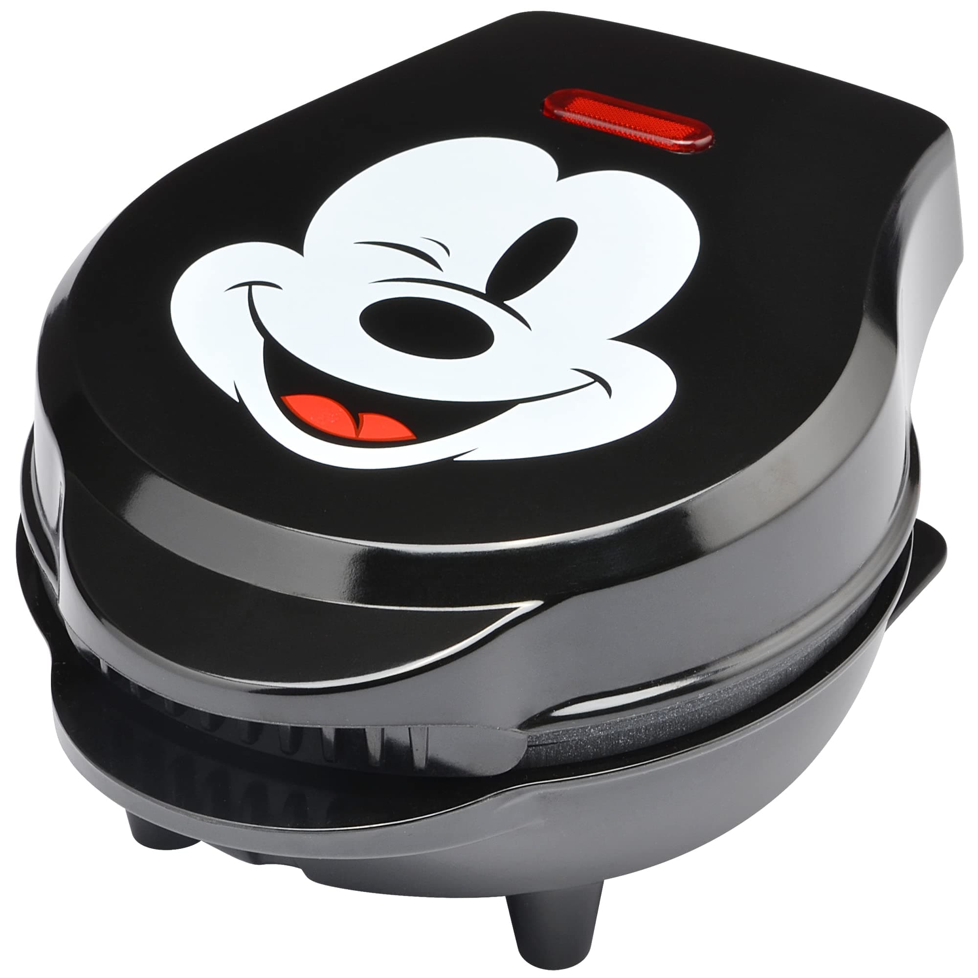 Mickey Mouse 4" Mini Waffle Maker by Select Brands - Cute Appliance for Single Waffle - Features Nonstick Plates & Non-Skid Feet - Mini Machine with Power Light