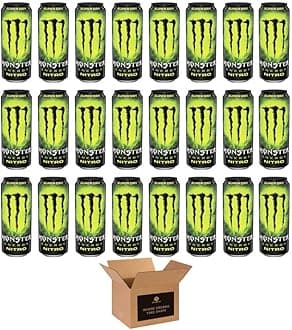 Monster Energy Drink Flavours | Juiced, Zero Sugar, Ultra, Monarch, Fiesta Mango, Strawberry Dreams, VR46, Punch | High Caffeine Sports Energy Drink (Super Dry Nitro - 500ml x 24Pack)