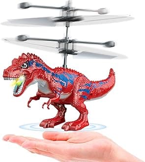 Dinosaur Toys, Upgraded Flying Toy Ball Infrared Induction RC Flying Ball Toy for Kids Boys LED Helicopter Flying Drone Indoor Outdoor Games Christmas Birthday Gifts for 8 9 10 11+ Year Old