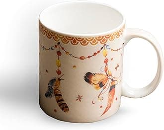 Maison d' HermineIbiza - Beige Fine Bone China Coffee Mug with Handles for Hot Beverages - Coffee Cappuccino Latte| Cocoa Tea Perfect for Home Gifts (Rose, 15 Ounce)