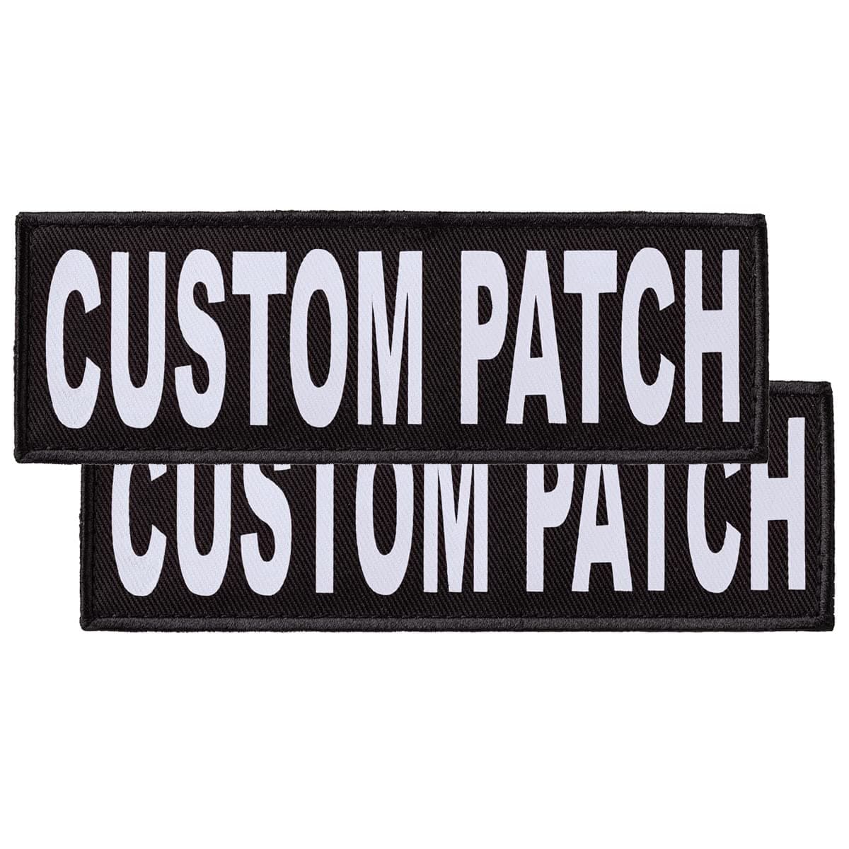 Dogline Custom Bright White Text Patch for Vest Harness Or Collar Customizable Text Personalized Patches with Hook Backing Name Service Dog in Training Emotional Support (2 Patches) - 1.5" x 4"