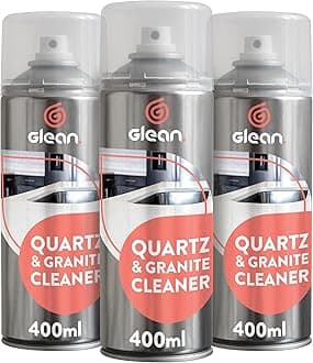 GLEAN Quartz & Granite Cleaner | 3 x 400ml | NON ABRASIVE | Quartz | Granite | Kitchen Cleaner | Streak-free Foaming Worktop Cleaner | Clean & Polish Natural Stone