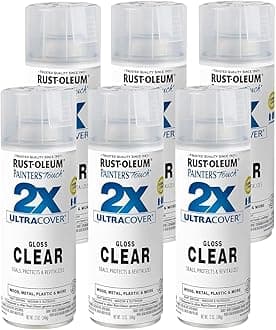 Rust-Oleum 334029-6PK Painter's Touch 2X Ultra Cover Spray Paint, 12 oz, Gloss Clear, 6 Pack