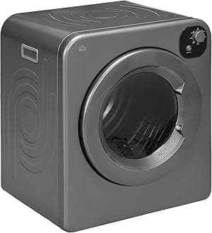 Portable Clothes Dryer, 120V 1300W Compact Laundry Dryer with Intelligent Drying, 3.2 cu.ft Stainless Steel Drum, Front Load Electric Dryer for Apartments, Dorms, RVs, Gray