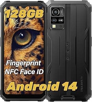 BV4800 Pro Rugged Phone,Android 14 Phone 8GB+128GB 2TB Expand, 6.56" 5180mAh Smartphone, 4G T-Mobile Dual SIM Rugged Smartphone Unlocked, Cellphone IP69K Waterproof, 3 Card Slots/Face ID