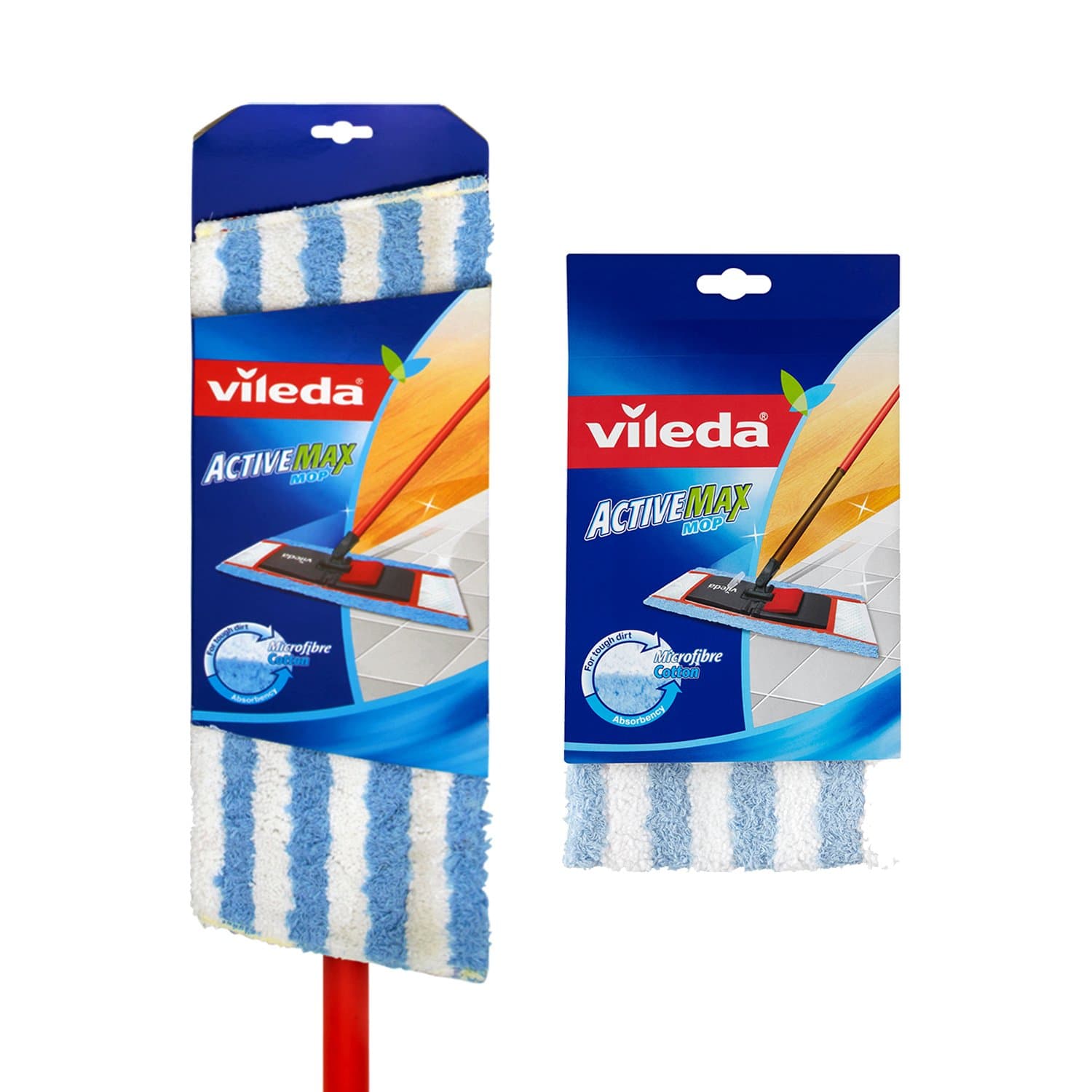 Active Max Flat Mop with Extra Microfiber Refill, Red