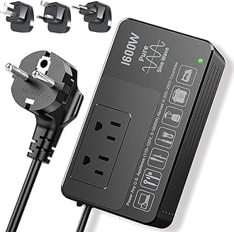 1600W 220V to 110V Voltage Converter, Power Any American Appliances in 220-250V, Plug & Play, No Limitations, Universal Power Plug Adapter Voltage Converter US to Europe International Travel