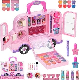 Barbie Car Makeup Set for Girls, Real Washable Makeup Set, DIY Makeup for 6, 7, 8, 9, 10, 11 and 12 Year Olds Townley Girl