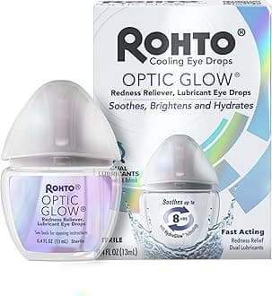Rohto Optic Glow Eye Whitening Drops, HydroGlow Technology For Maximum Strength Redness Relief, Whitens, Brightens, and Hydrates, 0.4 fl oz