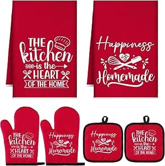 Kitchen Towels Pot Holders Oven Mitts Set
