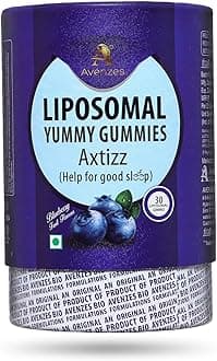 Liposomal Yummy Gummies Axtizz For Deep Sleep & Relaxation With Liposomal Melatonin, Chamomile & Vitamin B6 | Blueberry Flavor | 0 Side Effects, 0 Sugar, Vegan | 30 Days Pack (30 count (Pack of 1))