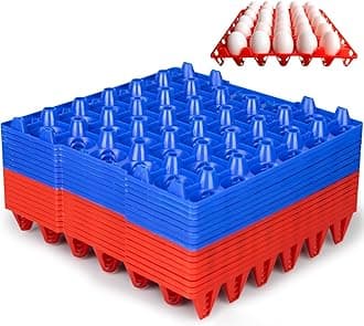 16 Pack Plastic Egg Tray Egg Crates, 30 Egg Flats Stackable, Reusable Egg Storage Trays for Chicken Coop & Farm, Large Plastic Egg Holder for Collecting, Storing & Transporting Eggs