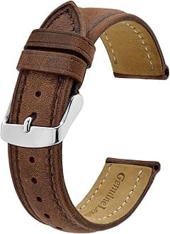 BISONSTRAP Watch Strap, Vintage Leather Replacement Bracelet, Band Width-14mm 15mm 16mm 17mm 18mm 19mm 20mm 21mm 22mm 23mm 24mm