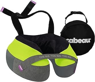 Cabeau The Neck's Evolution, TNE S3 Travel Neck Pillow Memory Foam Airplane Pillow - Neck Pillow with Attachment Straps - 360-Degree Support for Travel, Home, Office, and Gaming - (Vegas Neon)