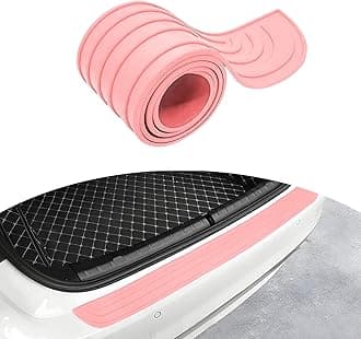 Ziciner Car Rear Bumper Protector Guard, Auto Anti-Scratch Collosion Rubber Trunk Door Entry Guards, Non-Slip Vehicle Bumper Protection Strip, Fit for Most SUVs, Vans (41"x3.5", Pink)