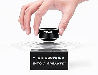 Anything Speaker - Portable Mini Bluetooth Speaker 2024 - Turn Anything Into A Speaker - Wireless Bone Conduction Induction Vibration Humbird + Gift Box - Travel Sized, 360° Sound (Black)